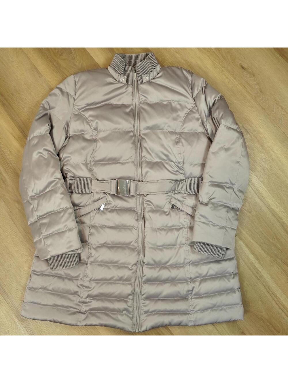DKNY Quilted Puffer Parka Long Coat w/ Belt - XL - No Hood. Preppy Quiet Luxury